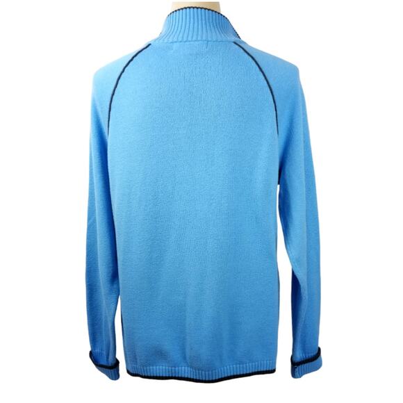 EDDIE BAUER Women's Quarter Zip Sweater L Campy Cabincore Gorpcore Retro - Picture 2 of 6